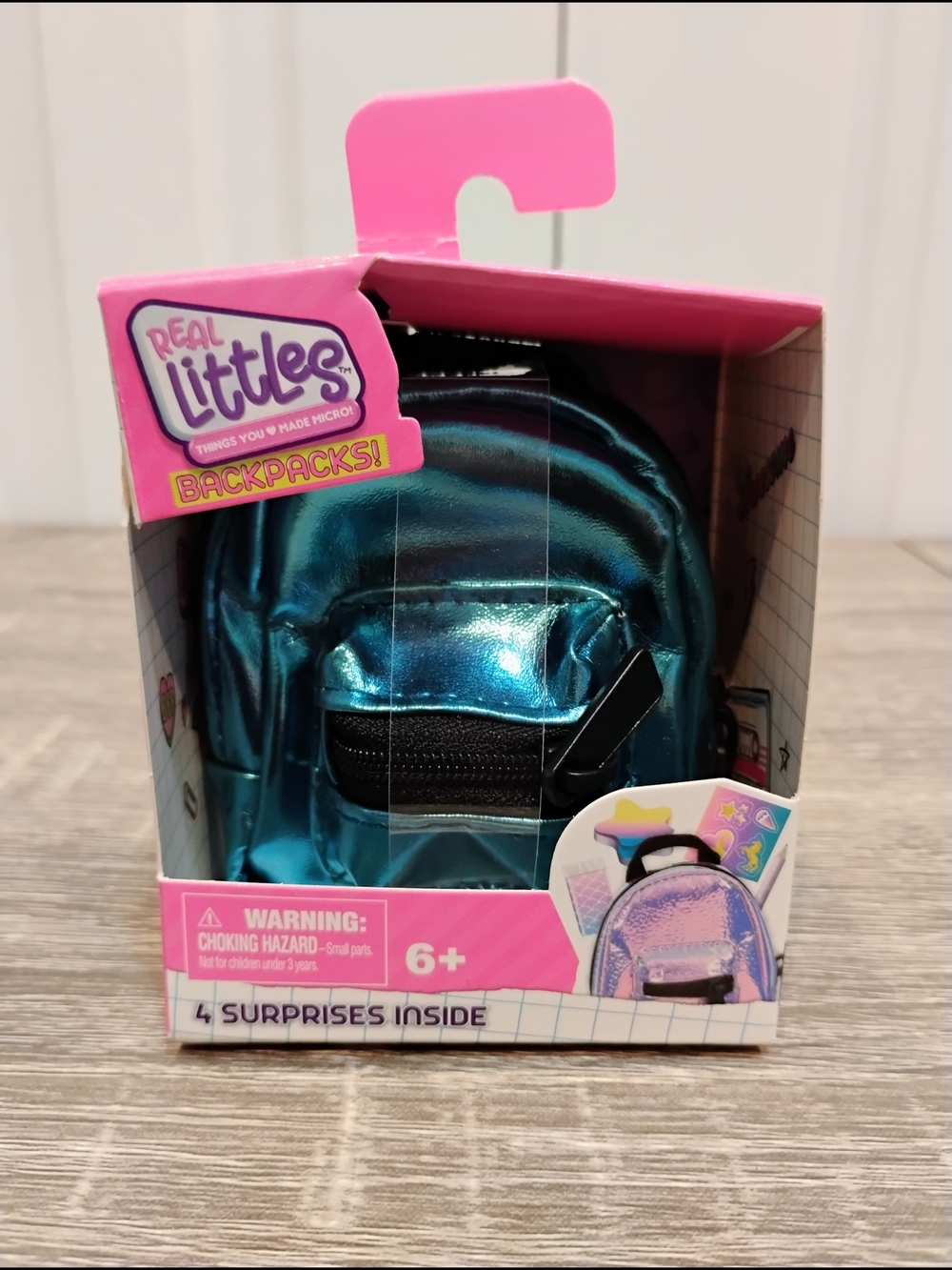Real Littles Micro Backpack - Metallic Blue NIB - Slight Box Damage